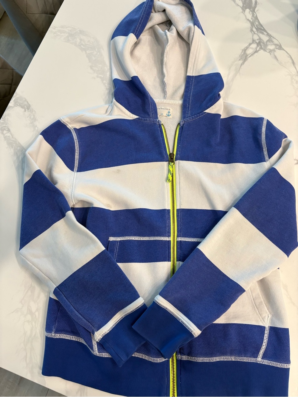 Crewcuts Blue & White Striped Hoodie